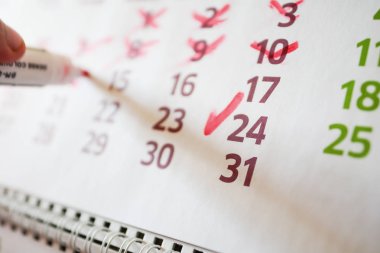 Masaüstü takvim, işareti işaretler işaretler.