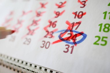 Masaüstü takvim, işareti işaretler işaretler.