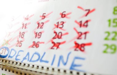 Masaüstü takvim, işareti işaretler işaretler.