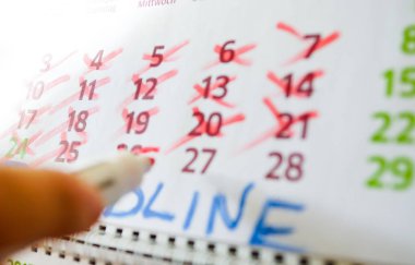 Masaüstü takvim, işareti işaretler işaretler.