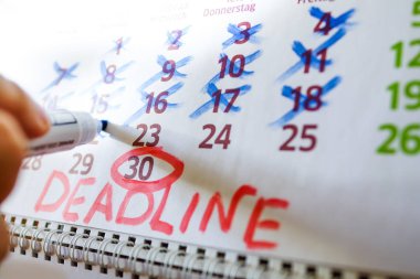 Masaüstü takvim, işareti işaretler işaretler.