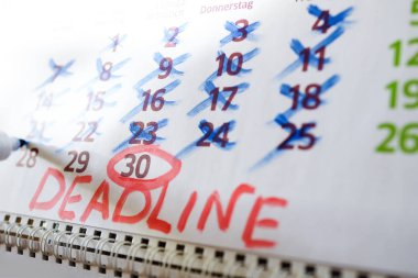 Masaüstü takvim, işareti işaretler işaretler.