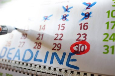 Masaüstü takvim, işareti işaretler işaretler.