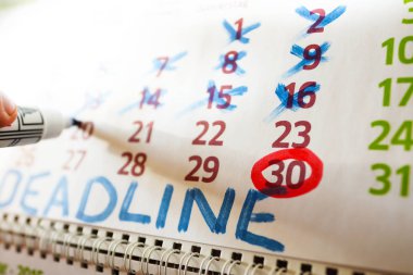 Masaüstü takvim, işareti işaretler işaretler.