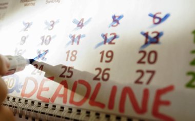 Masaüstü takvim, işareti işaretler işaretler.