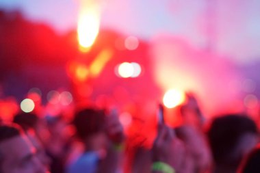 Konser arka planı, el kaldırma, bulanık arka plan, güzel Bokeh canlı konseri