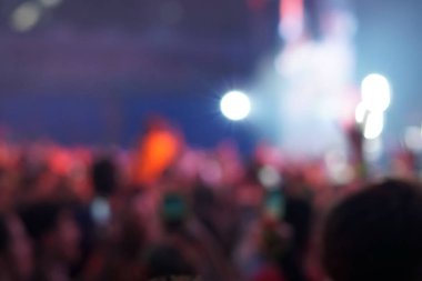Konser arka planı, el kaldırma, bulanık arka plan, güzel Bokeh canlı konseri