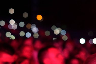 Konser arka planı, el kaldırma, bulanık arka plan, güzel Bokeh canlı konseri