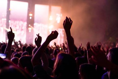 kalabalık tezahürat ve canlı müzik konser kaldırdı eller