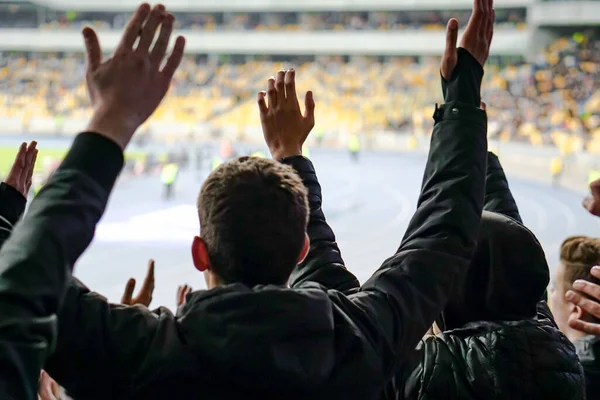 Fans Vieren Het Succes Van Hun Favoriete Sportteam Tribune Van — Stockfoto