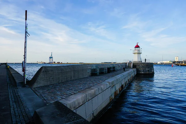 ノイゼデル湖に灯台 Podersdorf See Burgenland Austria — ストック写真