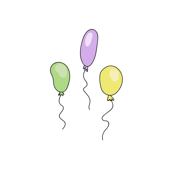 Trois ballons de dessin animé colorés — Image vectorielle