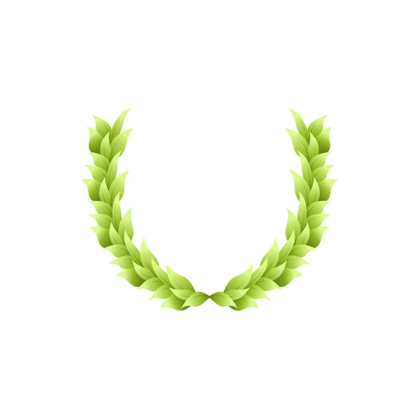 Цветочный круглый венок с зелеными листьями. Лавровый венец . — стоковый вектор