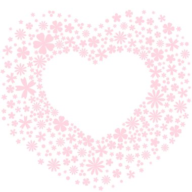 Kalp hafif Pembe çiçek yaptı.