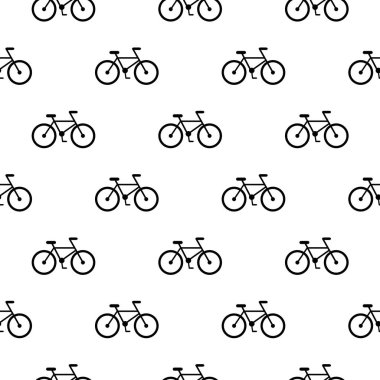 Bisiklet sorunsuz arka plan. Beyaz düz Bisiklet süsleme. Vektör çizim.