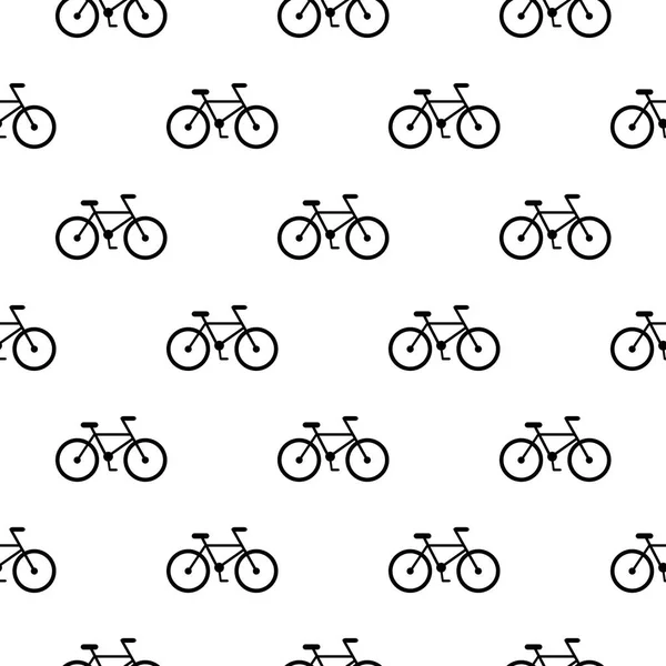 Bicicleta fundo sem costura. Ornamento de bicicleta plana em branco. Ilustração vetorial . — Vetor de Stock