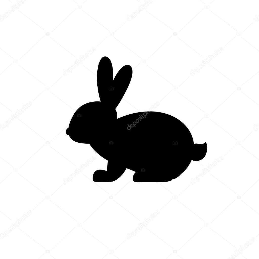 Download Vector icon with rabbit. Black and white. Easter bunny ...