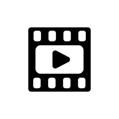 Video icon. Movie frame. Film or Media icon flat. Play button. clipart