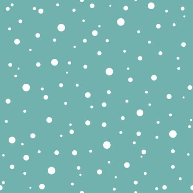 Kış seamless modeli. Gökyüzü toz mavi arka plan üzerinde düz beyaz kar noktalı. Yeni yıl zemin.