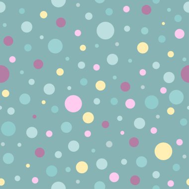 Dikişsiz soyut desen çevrelerin farklı renkler ve turkuaz arka plan boyutu. Kaleydoskop arka plan. Dekoratif duvar kağıdı, baskı için iyi. Vektör çizim. Sarı ve mavi