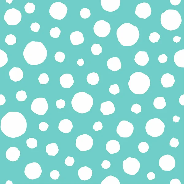 Naadloze abstracte patroon met witte shabby vlekken op poeder blauwe achtergrond. Geometrische achtergrond. — Stockvector