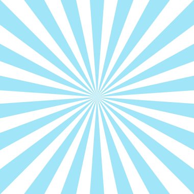 Güneş ışığı arka plan. Açık mavi ve beyaz renk arka plan patladı. Vektör çizim. Güneş ışını ray sunburst desen arka plan. Retro parlak zemin.