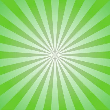 Güneş ışığı soyut arkaplan. Yeşil renk patlama arkaplanı. Vektör çizimi. Güneş ışını güneş patlaması desenli arka plan. Geçmişe dönük parlak fon. Karpuz.