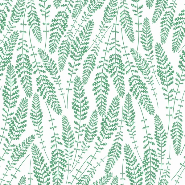 Patrón floral verde sin costuras. Repetir textura sobre un fondo blanco. Perfecto para imprimir en tela — Vector de stock