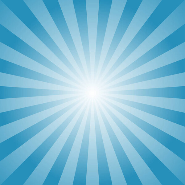 Sunlight background. Powder blue color burst background with white highlight. Fantasy Vector