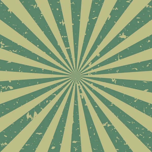 Luz del sol retro se desvaneció fondo grunge. color verde y beige estalló fondo. Ilustración vectorial. Sol — Vector de stock