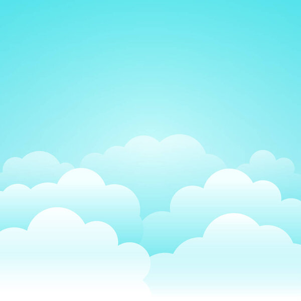 Clouds background. Vector illustration. EPS 10. Billboard. Bright sky background. Blue and white clouds