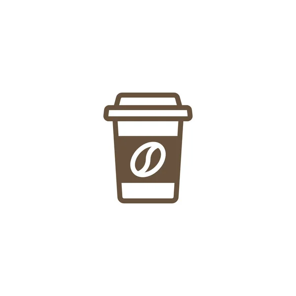Café take-out com tampa e suporte de copo. xícara de papelão descartável de café. Ícone do recipiente de papel . — Vetor de Stock