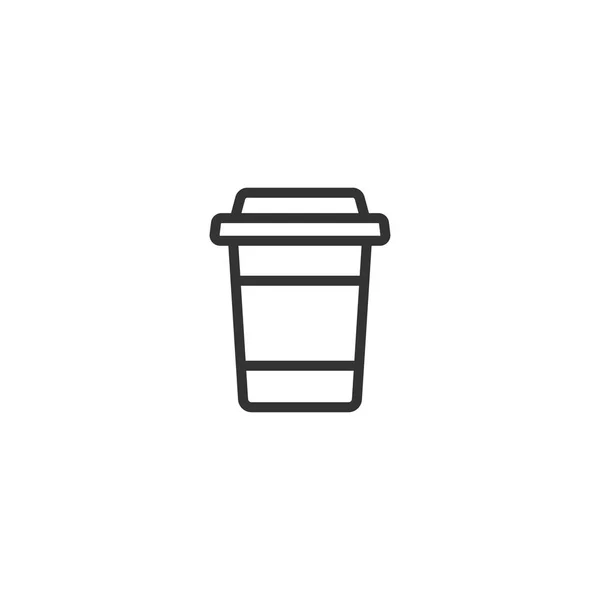 Take-out káva s víčko a držák na láhev. jednorázových papírových šálek kávy. Ikona kontejner papíru. — Stockový vektor
