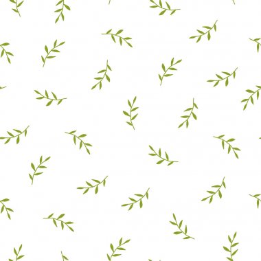 Küçük parlak yeşil kanatları çim ile sorunsuz çiçek desenli. Beyaz arka plan üzerinde çiçek doku.