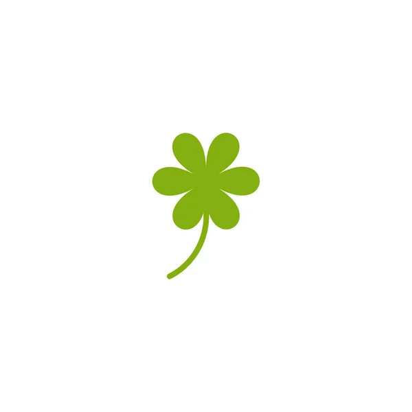 Зелена плоска ікона квітки з маленьким стеблом. Знак лівого повороту. Цвіте довгими овальними пелюстками. Ізольовані на білому . — стоковий вектор