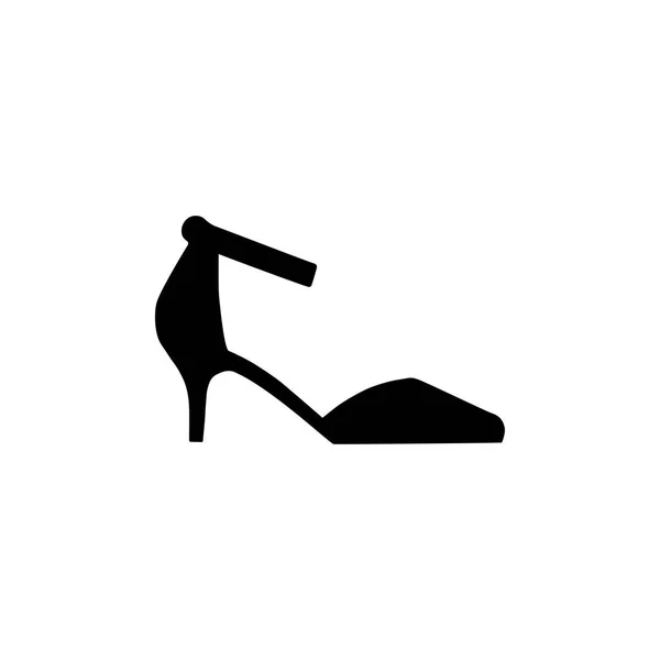 Scarpa donna con tacco alto. Elegante scarpa da corte nera isolata sullo sfondo. Illustrazione vettoriale . — Vettoriale Stock