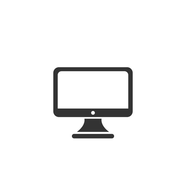 Elszigetelt fehér fekete számítógép-monitor. Lapos vektor egyszerű ikonra. Internetes keresési szimbólum. Jó a web — Stock Vector