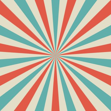 Güneş ışığı retro arka plan soluk. Soluk kırmızı, mavi, bej renk arka plan patladı. Fantezi vektör çizim.