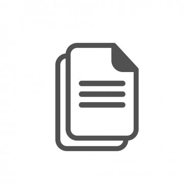 Siyah belge sayfası simgesini yuvarlanır. Beyaz izole. Belge simgesini yüklemek.