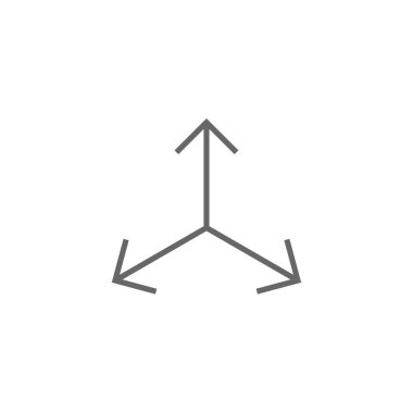 Merkezden üç siyah ince ok görünüyor. Okları Genişlet.