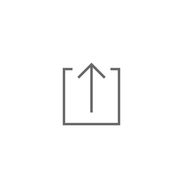 Black thin arrow up in outline square box. line icon. Isolated on white. Upload icon. — 스톡 벡터