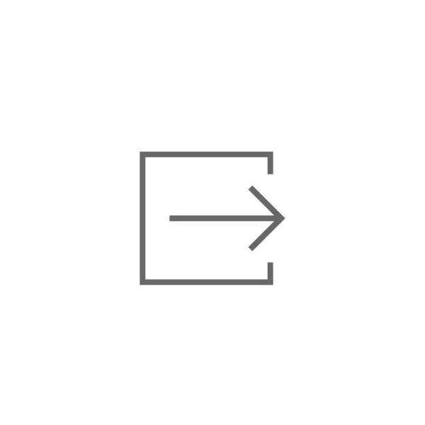 Fekete rövid jobb nyíl ikon körvonalazódik négyzet. vonal ikon. Fehér alapon elszigetelve. — Stock Vector