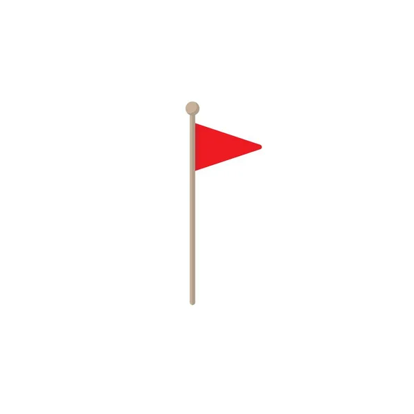 赤い旗のアイコン白い背景に隔離されている。平面ベクトル — ストックベクタ