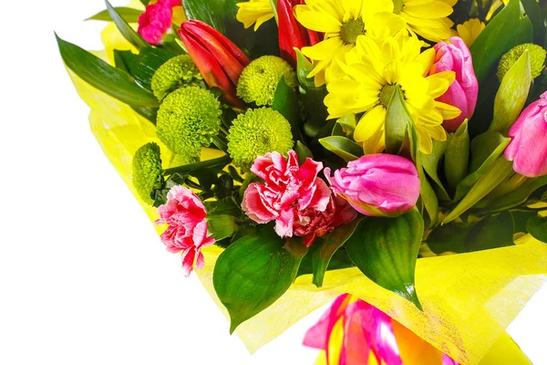 A bouquet of tulips and chrysanthemums — Stock Photo, Image