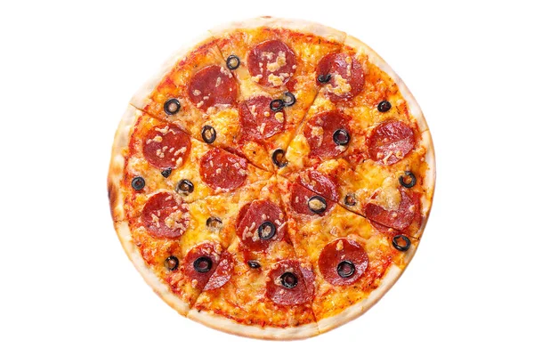 Pizza aislada blanca — Foto de Stock