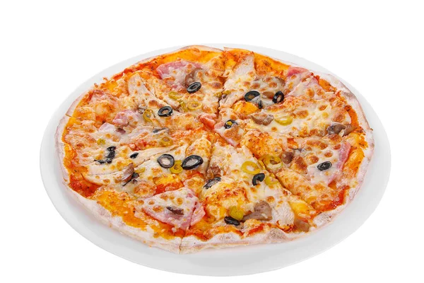 Pizza aislada blanca —  Fotos de Stock