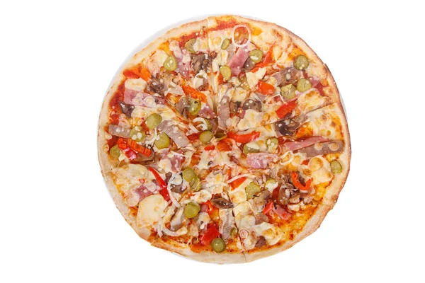 Pizza aislada blanca —  Fotos de Stock