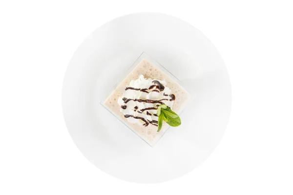 Ice cream dessert whipped cream mint isolated — Stock Photo, Image