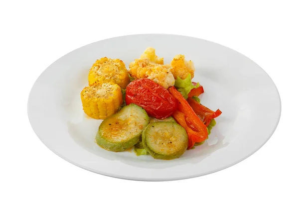 Gemüse gegrillte Portion weiß isoliert — Stockfoto