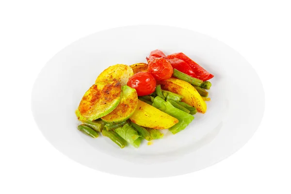 Légumes portion grillée blanc isolé — Photo